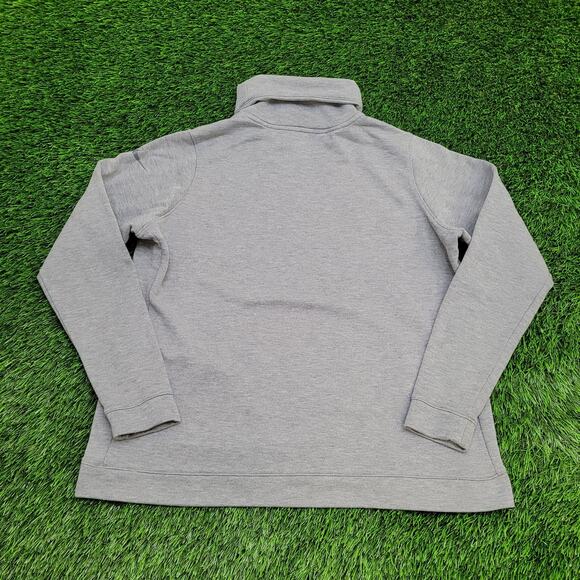 NIKE Dri-Fit Sweatshirt Womens XL 22x24 Gray Spellout Swoosh - Picture 2 of 13